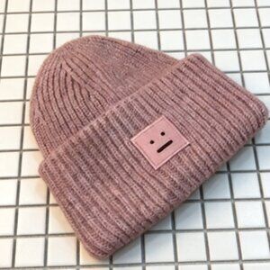 Acne Mauve Ribbed Beanie